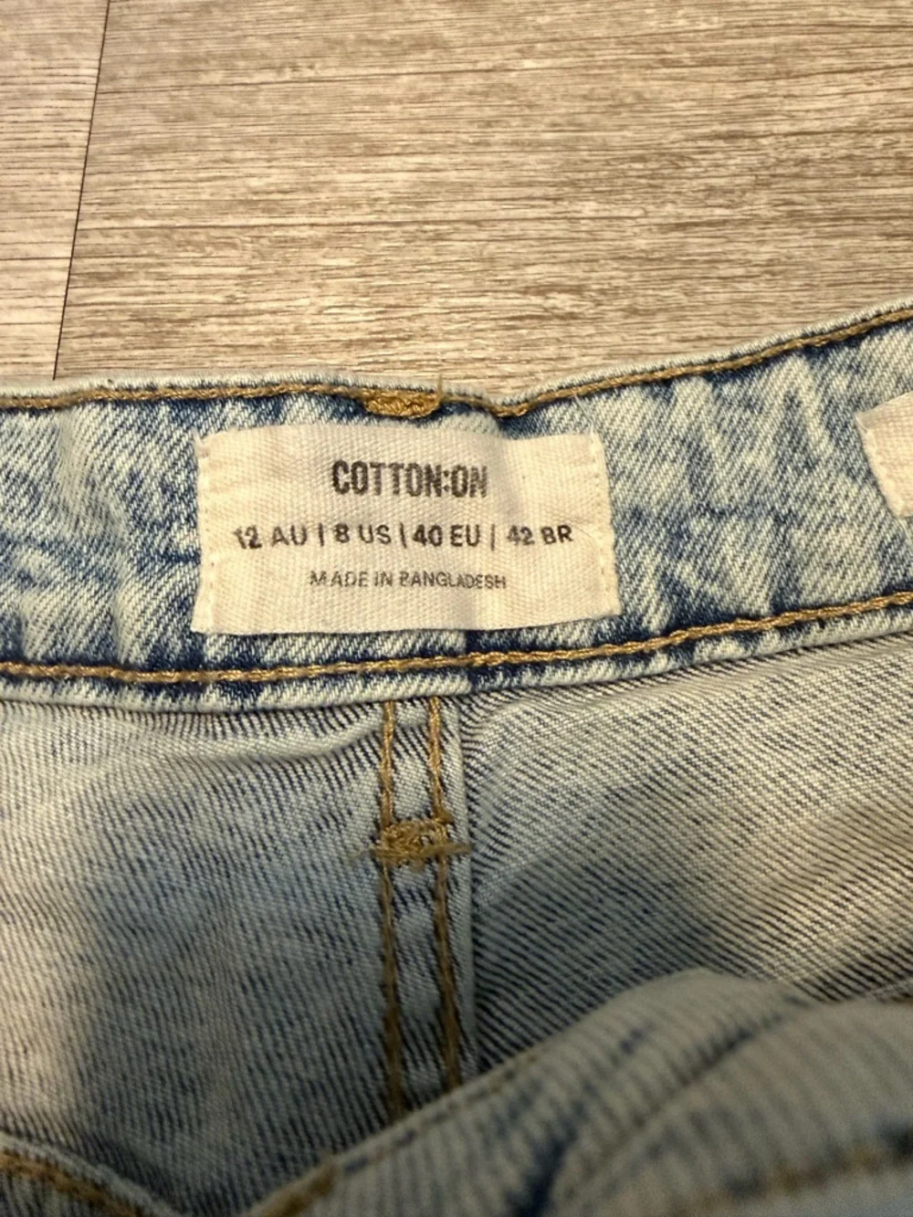 Cotton On High-Rise Light Blue Acid Wash Denim Shorts